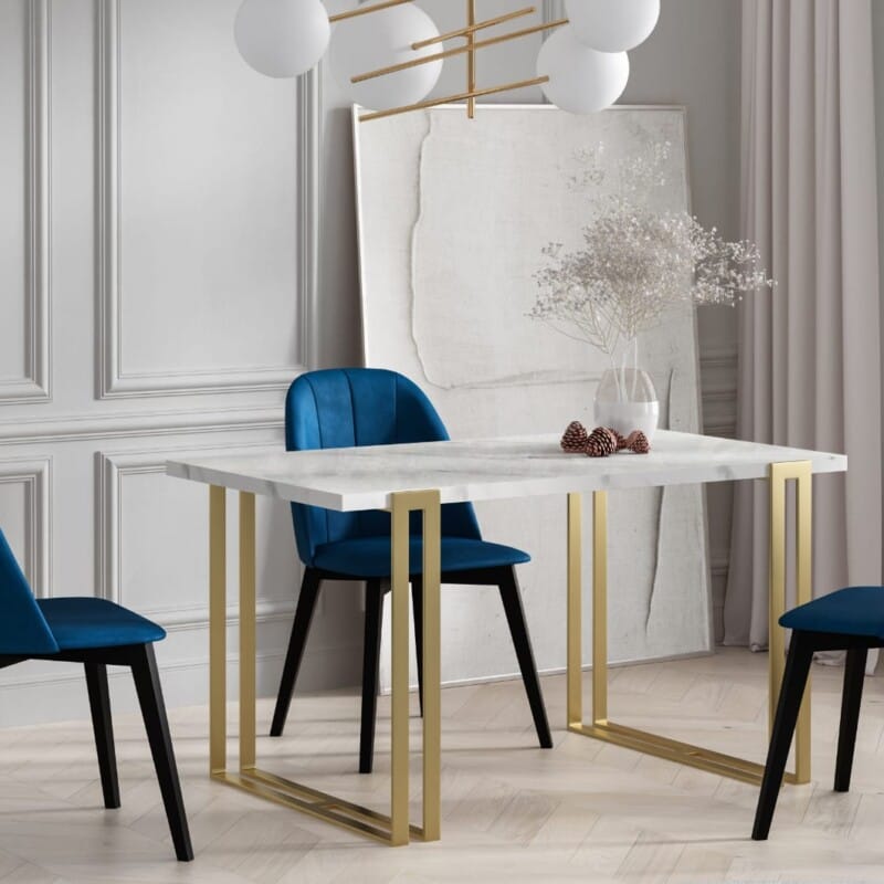 Stół HORTEN 140 cm złoty/ miedziany