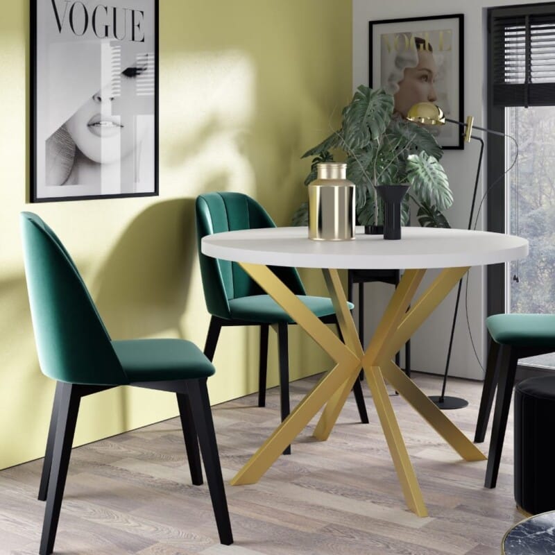 Stół EDDER 120 cm złoty/ miedziany