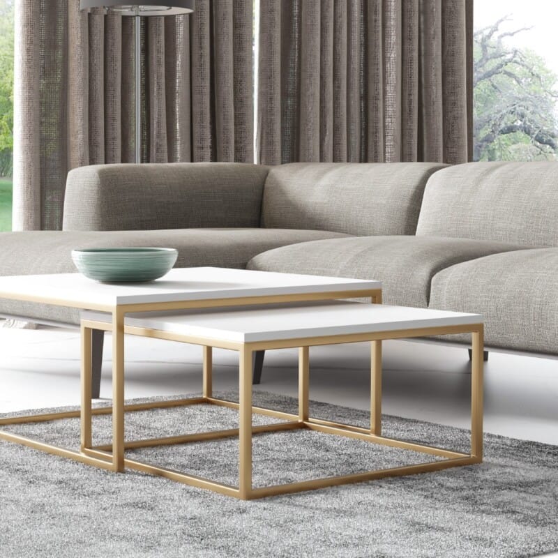 Stolik kawowy DUAL złoty/ miedziany