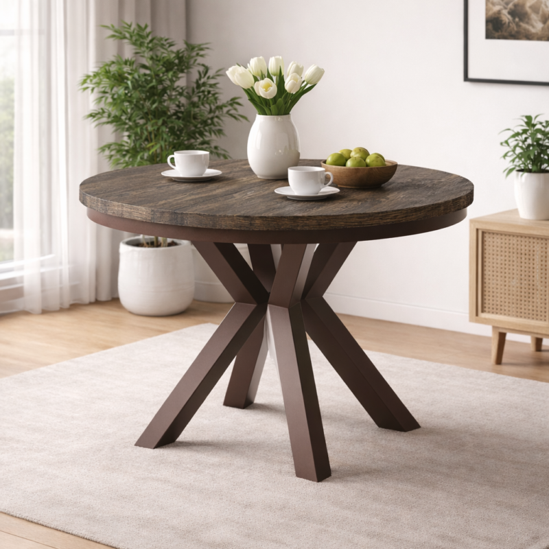 Stół NARVIC 120 cm - obłóg dębowy