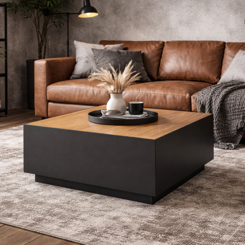 Stolik kawowy QUADRA - obłóg dębowy