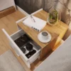 DENTRO stolik nocny 1s – biały/dąb stirling