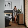 QUANT SYPIALNIA komoda 6d z oświetleniem – dąb artisan/czarny