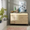 QUANT SYPIALNIA komoda 6d z oświetleniem – dąb artisan/czarny
