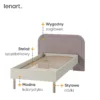 HARMONY – łóżko 90 cm ze stelażem – kaszmir/truflowy