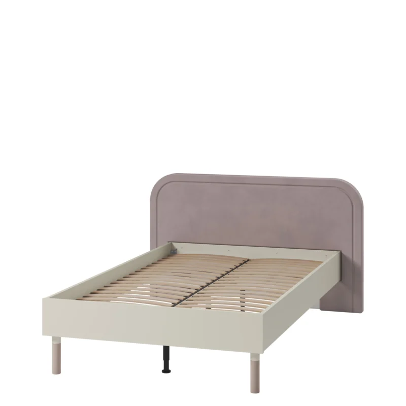 HARMONY – łóżko 120 cm ze stelażem – kaszmir/truflowy