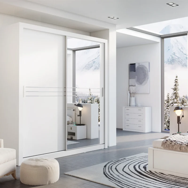 IDEA szafa przesuwna 2D 203 cm – biały