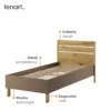 LENNY łóżko 90 cm ze stelażem – dąb artisan/beż/truflowy