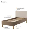 LENNY łóżko 90 cm ze stelażem – dąb artisan/beż/truflowy