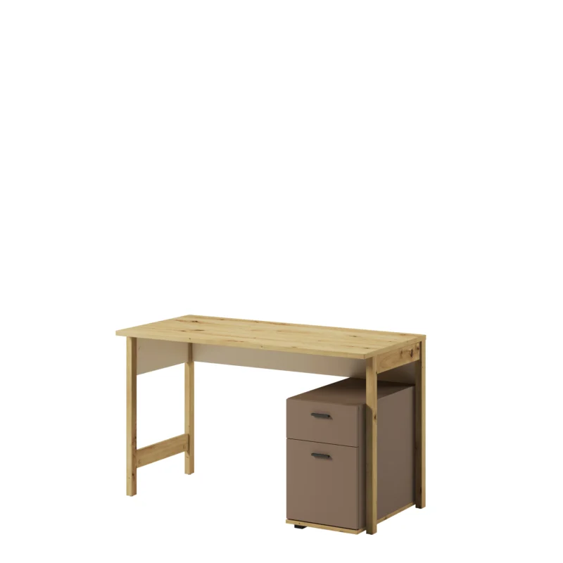 LENNY Biurko 2s dąb artisan/beż/truflowy