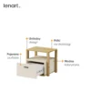 LENNY stolik nocny – dąb artisan/beż/truflowy