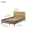 LENNY łóżko 120 cm ze stelażem – dąb artisan/beż/truflowy