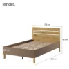 LENNY łóżko 120 cm ze stelażem – dąb artisan/beż/truflowy