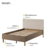 LENNY łóżko 120 cm ze stelażem – dąb artisan/beż/truflowy