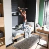TEEN FLEX biurko 150 cm 3s prawe/lewe – hikora naturalna/surowa stal