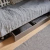 TEEN FLEX łóżko 120 cm ze stelażem – hikora naturalna/silk flou/surowa stal