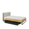TEEN FLEX łóżko 120 cm ze stelażem – hikora naturalna/silk flou/surowa stal