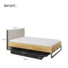 TEEN FLEX łóżko 120 cm ze stelażem – hikora naturalna/silk flou/surowa stal