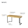 TEEN FLEX biurko 150 cm 3s wolnostojące – hikora naturalna/surowa stal