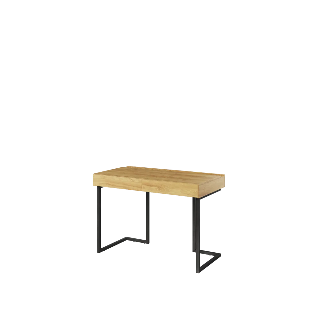 TEEN FLEX biurko 110 cm 2s wolnostojące – hikora naturalna/surowa stal