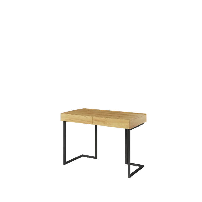 TEEN FLEX biurko 110 cm 2s wolnostojące – hikora naturalna/surowa stal