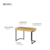 TEEN FLEX biurko 110 cm 2s wolnostojące – hikora naturalna/surowa stal