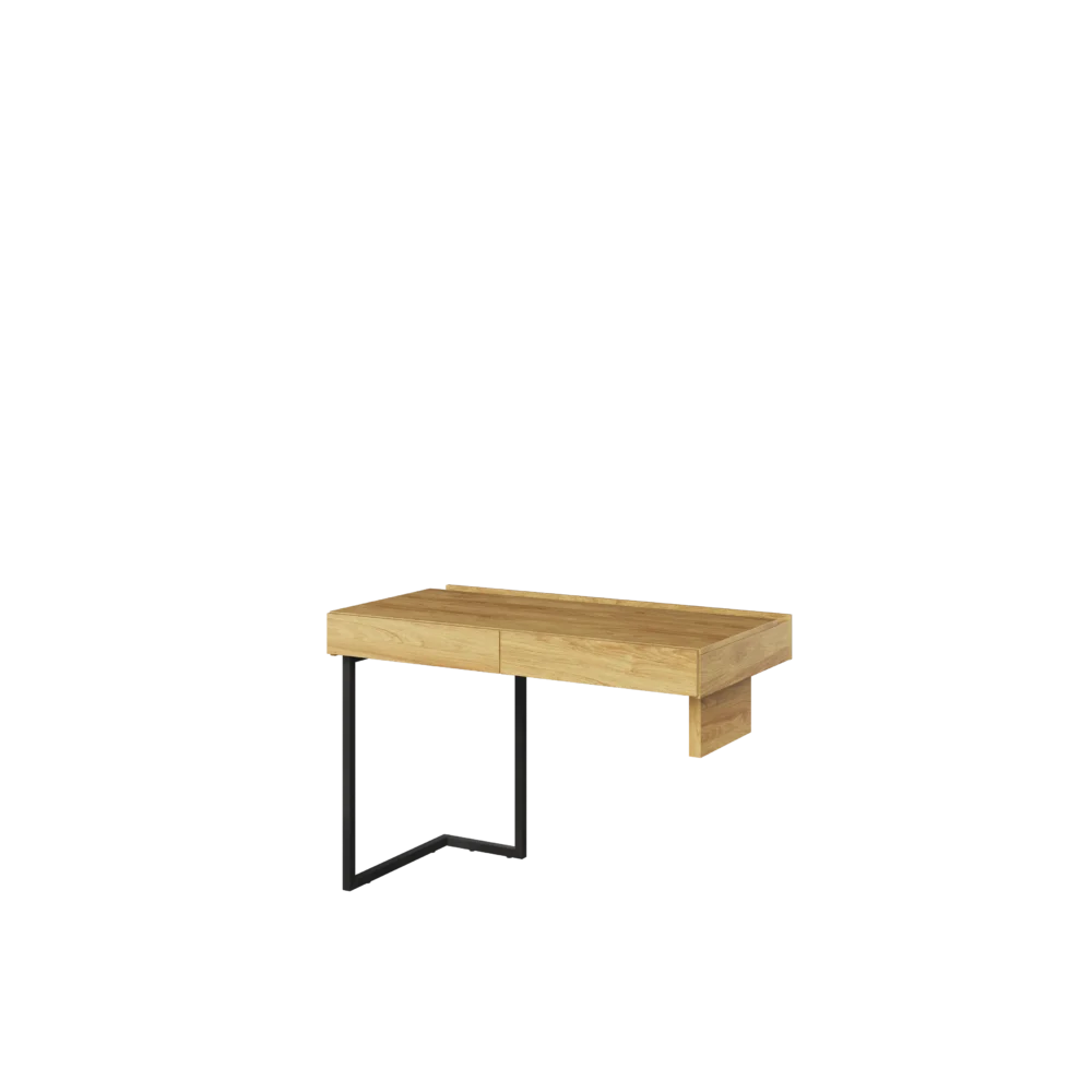 TEEN FLEX biurko 110 cm 2s prawe/lewe – hikora naturalna/surowa stal
