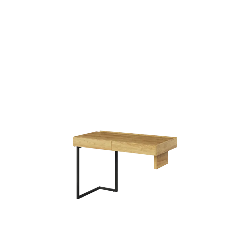 TEEN FLEX biurko 110 cm 2s prawe/lewe – hikora naturalna/surowa stal