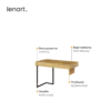 TEEN FLEX biurko 110 cm 2s prawe/lewe – hikora naturalna/surowa stal